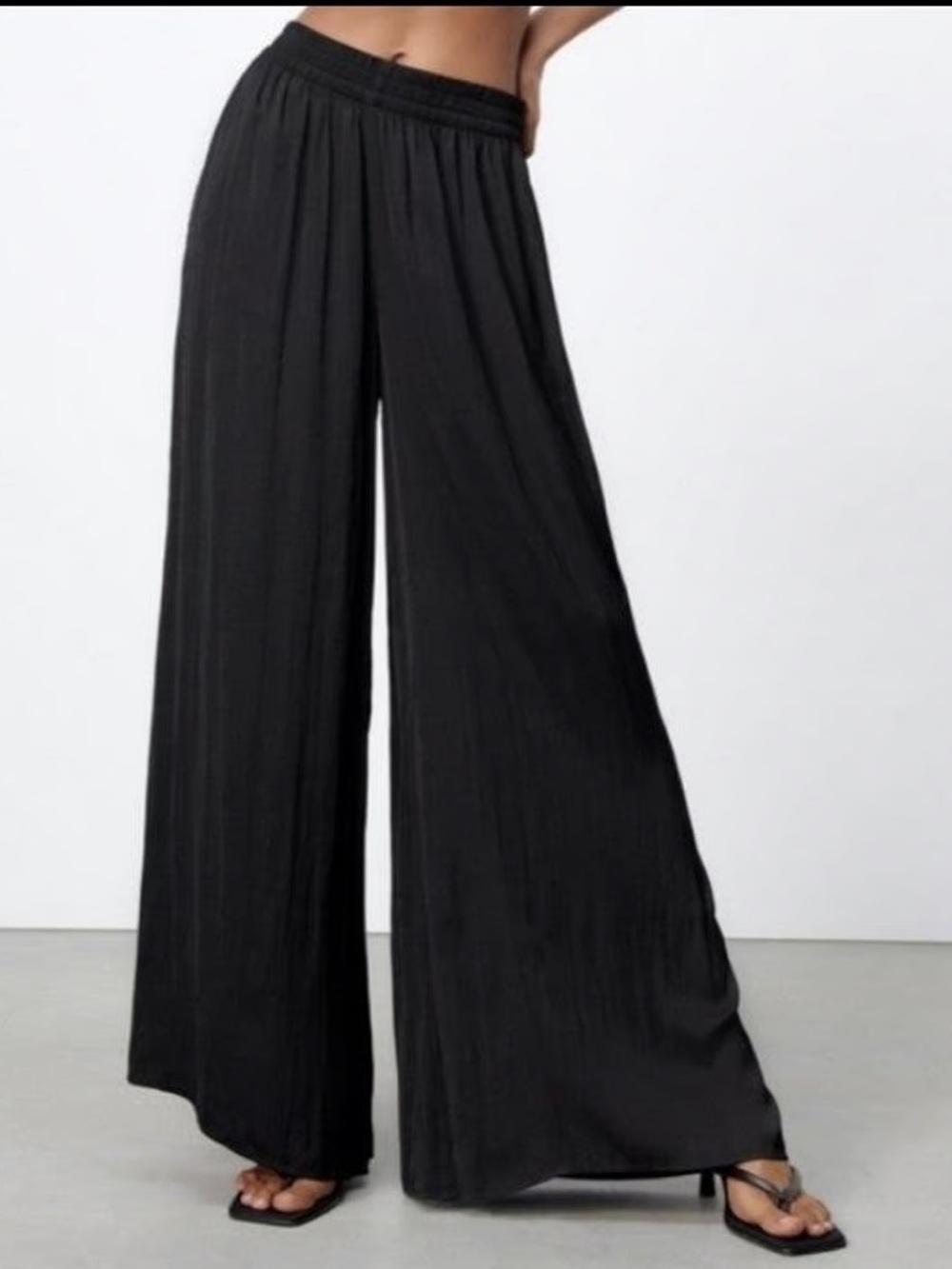 Zara Black Wide-Leg Palazzo Pants